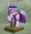 Size: 1729x1937 | Tagged: safe, artist:otakuap, derpibooru import, twilight sparkle, twilight sparkle (alicorn), alicorn, pony, dirt cube, dungeons and dragons, figurine, gaming miniature, grass, looking down, miniature, pedestal, raised hoof, rock, rpg, solo, warhammer (game), warhammer fantasy