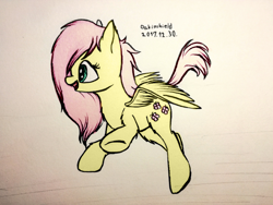 Size: 1600x1200 | Tagged: safe, artist:shaliwolf, fluttershy, pegasus, pony, happy, jumping, running, simple background, solo