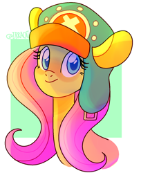 Size: 980x1200 | Tagged: safe, artist:1racat, fluttershy, pegasus, pony, crossover, female, hat, looking at you, one piece, solo, tony tony chopper