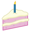 Size: 128x128 | Tagged: safe, badge, birthday cake, cake, candle, derpibooru, derpibooru badge, food, meta, no pony, simple background, solo, transparent background