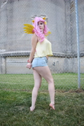 Size: 4000x6000 | Tagged: safe, artist:everage, fluttershy, human, clothes, cosplay, costume, feet, irl, irl human, photo, sleeveless