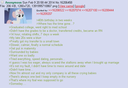 Size: 581x399 | Tagged: safe, nurse redheart, /mlp/, 4chan, feels, greentext, sad, text, where are they now