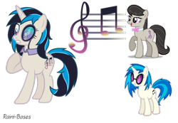 Size: 1024x707 | Tagged: safe, artist:farg2003, dj pon-3, octavia melody, vinyl scratch, earth pony, pony, unicorn, cutie mark, fusion, fusion:neon sonata, hoof on chest, monocle, simple background, transparent background