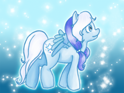 Size: 800x600 | Tagged: safe, artist:cloverminto, pegasus, pony, g3, abstract background, female, g3 to g4, generation leap, mare, silver glow, solo