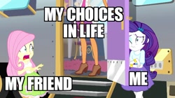 Size: 640x359 | Tagged: safe, edit, edited screencap, screencap, chestnut magnifico, fluttershy, rarity, equestria girls, movie magic, spoiler:eqg specials, meme