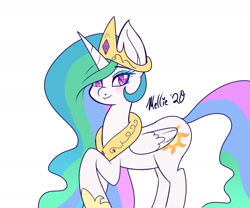 Size: 1800x1500 | Tagged: safe, artist:melliedraws, princess celestia, alicorn, pony, crown, cute, cutelestia, female, heart eyes, jewelry, mare, regalia, simple background, solo, white background, wingding eyes