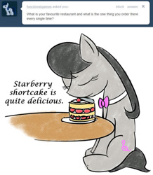 Size: 500x574 | Tagged: safe, artist:erthilo, octavia melody, earth pony, pony, ask, ask octavia, cake, food, tumblr