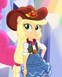 Size: 346x429 | Tagged: safe, screencap, applejack, pinkie pie, dance magic, equestria girls, spoiler:eqg specials, cropped, cute, jackabetes