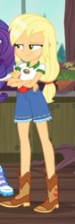 Size: 165x491 | Tagged: safe, screencap, applejack, equestria girls, legend of everfree, cropped, legs, wet, wet hair