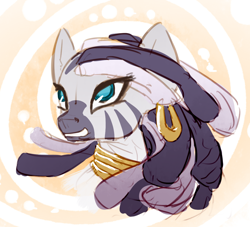 Size: 1162x1057 | Tagged: safe, artist:nobody, zecora, zebra, alternate hairstyle, solo