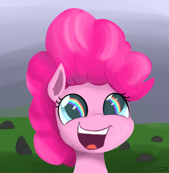 Size: 1946x1983 | Tagged: safe, artist:taurson, pinkie pie, earth pony, pony, the cutie mark chronicles, cute, diapinkes, female, filly, implied rainbow dash, open mouth, rainbow, scene interpretation