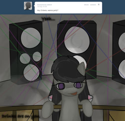 Size: 1000x970 | Tagged: safe, artist:erthilo, octavia melody, earth pony, pony, ask octavia, discorded, female, mare, no pupils, solo, speakers