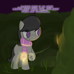 Size: 801x801 | Tagged: safe, artist:erthilo, octavia melody, earth pony, pony, ask, ask octavia, clothes, female, fire, mare, no pupils, scarf, solo, tumblr