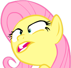 Size: 6300x6036 | Tagged: safe, artist:sponandi, fluttershy, pegasus, pony, buckball season, absurd resolution, derp, faic, full freakout mode, great moments in animation, simple background, solo, transparent background, vector