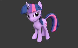 Size: 3840x2400 | Tagged: safe, artist:lavik1988, derpibooru import, twilight sparkle, 3d, blender, lidded eyes, simple background, solo