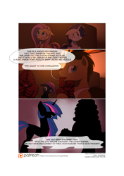 Size: 3541x5016 | Tagged: safe, artist:gashiboka, derpibooru import, doctor whooves, fluttershy, rarity, twilight sparkle, twilight sparkle (alicorn), oc, oc:midnight moon, alicorn, bat pony, earth pony, pegasus, pony, unicorn, comic:recall the time of no return, comic, patreon, patreon logo, tyrant sparkle, zygon