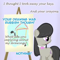 Size: 700x700 | Tagged: safe, artist:erthilo, octavia melody, earth pony, pony, ask octavia, black mane, female, gray coat, mare, solo