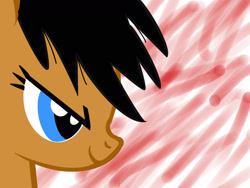 Size: 1600x1200 | Tagged: safe, artist:pwnyponydb, pony, abstract background, dragon ball, goku, ponified, solo