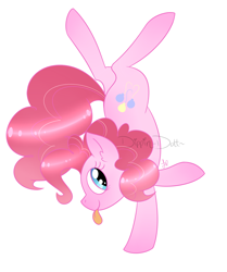 Size: 1280x1533 | Tagged: safe, artist:dippin-dott, pinkie pie, earth pony, pony, :p, female, handstand, mare, silly, silly pony, simple background, solo, tongue out, upside down, white background