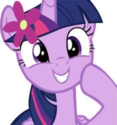 Size: 10481x11195 | Tagged: safe, artist:cyanlightning, derpibooru import, twilight sparkle, twilight sparkle (alicorn), alicorn, pony, flutter brutter, .svg available, absurd resolution, cute, female, flower, flower in hair, folded wings, mare, simple background, solo, transparent background, twiabetes, vector