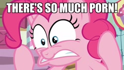 Size: 1920x1080 | Tagged: safe, edit, edited screencap, screencap, pinkie pie, earth pony, pony, season 3, wonderbolts academy, 4chan, funny face, image macro, meme, porn, sugarcube corner, ted 2, thread