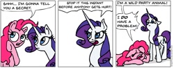 Size: 934x365 | Tagged: safe, artist:gingerfoxy, pinkie pie, rarity, earth pony, pony, unicorn, pony comic generator, comic