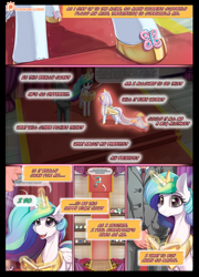 Size: 714x994 | Tagged: safe, artist:alcor, fluttershy, princess celestia, oc, oc:anon, alicorn, human, pegasus, pony, comic:hearts aflutter, cute, cutelestia, explicit description, explicit source, female, mare, marriage, rcf community, wedding, wedding jitters, wedding veil