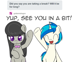 Size: 700x559 | Tagged: safe, artist:erthilo, dj pon-3, octavia melody, vinyl scratch, earth pony, pony, ask, ask octavia, tumblr