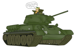 Size: 1810x1153 | Tagged: safe, alternate version, artist:moonatik, derpibooru exclusive, applejack, earth pony, pony, alternate timeline, camouflage, crystal war timeline, dialogue, hat, looking at you, simple background, solo, speech bubble, t-34, tank (vehicle), transparent background