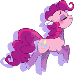 Size: 1024x1046 | Tagged: safe, artist:s1nb0y, pinkie pie, earth pony, pony, blushing, deviantart watermark, obtrusive watermark, simple background, solo, watermark, white background