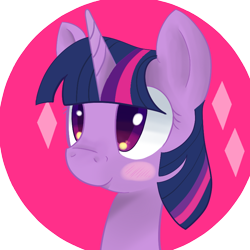 Size: 800x800 | Tagged: safe, artist:teemo-ate-my-cupcake, derpibooru import, twilight sparkle, pony, unicorn, female, mare, multicolored mane, purple coat, solo