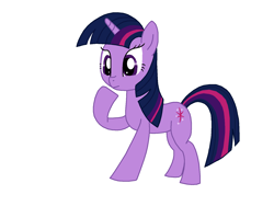 Size: 1600x1200 | Tagged: safe, artist:franzeir, twilight sparkle, raised hoof, simple background, solo, white background