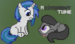 Size: 1337x784 | Tagged: safe, artist:askaniz, artist:swivel-zimber, dj pon-3, octavia melody, vinyl scratch, earth pony, pony, crossover, minecraft, minecraft pixel art, pixel art, solo