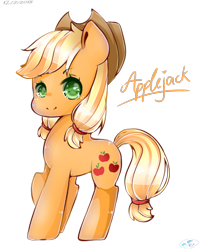 Size: 820x1022 | Tagged: safe, artist:magicalofbookstar, artist:pink-candyoo, applejack, earth pony, pony, cowboy hat, female, hat, mare, simple background, solo, transparent background