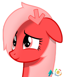 Size: 1613x1960 | Tagged: safe, artist:arifproject, artist:potato22, edit, oc, oc only, oc:downvote, pony, bust, cute, derpibooru, derpibooru ponified, floppy ears, lighting, messy mane, meta, ponified, shading, simple background, smiling, solo, transparent background