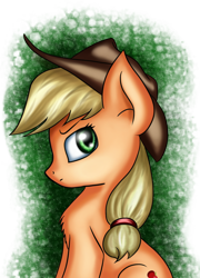 Size: 1936x2688 | Tagged: safe, artist:qbellas, applejack, earth pony, pony, chest fluff, female, mare, simple background, sitting, solo, transparent background