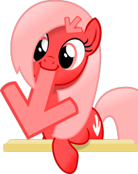 Size: 4297x5413 | Tagged: safe, artist:zylgchs, derpibooru exclusive, oc, oc only, oc:downvote, pony, to saddlebags and back again, absurd resolution, cute, derpibooru, derpibooru ponified, downvote's downvotes, meta, mouth hold, ponified, simple background, solo, transparent background