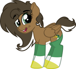 Size: 4000x3612 | Tagged: safe, artist:binkyt11, oc, oc only, oc:duck badge, pegasus, pony, .svg available, clothes, derpibooru, derpibooru ponified, female, freckles, inkscape, mare, meta, ponified, simple background, socks, solo, striped socks, svg, transparent background, vector