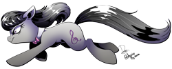 Size: 3000x1200 | Tagged: safe, alternate version, artist:dormin-dim, octavia melody, earth pony, pony, bowtie, female, mare, running, simple background, solo, transparent background