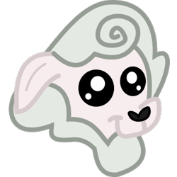 Size: 346x346 | Tagged: safe, artist:lightningbolt, derpibooru exclusive, sheep, .svg available, april fools, april fools 2017, april fools joke, bust, derpibooru, derpibooru badge, disembodied head, floppy ears, head, meta, not a llama, portrait, simple background, smiling, solo, svg, transparent background, vector