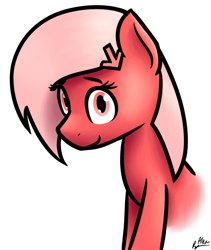 Size: 800x950 | Tagged: safe, artist:alexi148, oc, oc:downvote, bust, derpibooru, derpibooru ponified, looking at you, meta, ponified, simple background, solo, transparent background