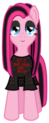 Size: 1800x4485 | Tagged: safe, artist:fascismnotincluded, pinkie pie, pony, clothes, heavy metal, pinkamena diane pie, pinkie pie's boutique, shirt, simple background, solo, transparent background, vector