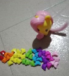 Size: 1076x1189 | Tagged: safe, fluttershy, pegasus, pony, butterfly rainbow, cute, cutie mark crew, mcdonald's, rainbow, solo, toy