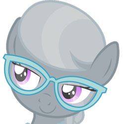 Size: 500x500 | Tagged: safe, artist:the smiling pony, silver spoon, earth pony, pony, .svg available, derpibooru, derpibooru badge, lidded eyes, meta, simple background, smiling, smug, solo, svg, transparent background, vector