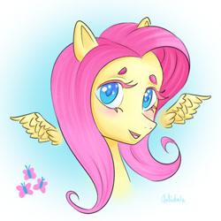 Size: 400x400 | Tagged: safe, artist:artichuka, fluttershy, pegasus, pony, cute, head, head only, wings