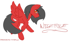 Size: 900x514 | Tagged: safe, artist:larkdraws, oc, oc only, oc:nightflight, pegasus, pony, female, mare, simple background, solo, white background