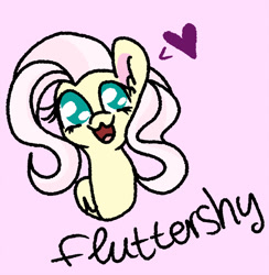 Size: 900x924 | Tagged: safe, artist:rose-moonlightowo, fluttershy, pegasus, pony, bust, pink background, portrait, simple background, solo