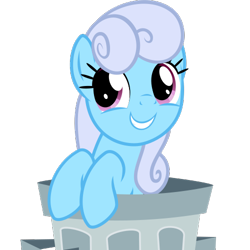 Size: 500x500 | Tagged: safe, artist:the smiling pony, linky, shoeshine, earth pony, pony, .svg available, derpibooru, derpibooru badge, happy, meta, simple background, smiling, solo, svg, transparent background, trash can, vector