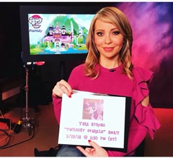 Size: 960x876 | Tagged: safe, screencap, human, spoiler:s08, discovery family, irl, irl human, meta, photo, tara strong