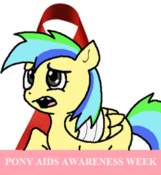 Size: 387x418 | Tagged: safe, oc, oc only, oc:aurora, oc:aurora dawn, pegasus, pony, aids, bandage, female, filly, hiv, pony aids, sexually transmitted disease, solo